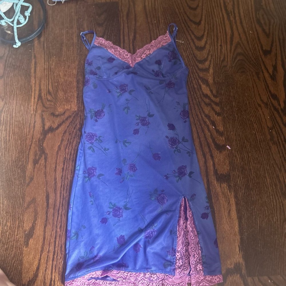 Motel Rocks Purple and Pink Lace Dress